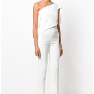 Roland Mouret asymmetrical white jumpsuit US 8